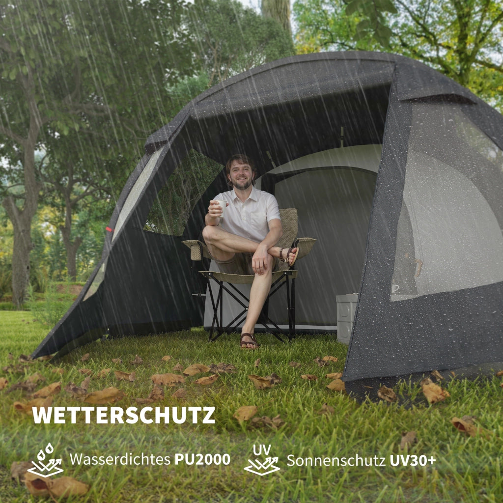 Tenda da campeggio trekking 2 stanze ¨C zephmum ¨C 475x264x172 cm nero