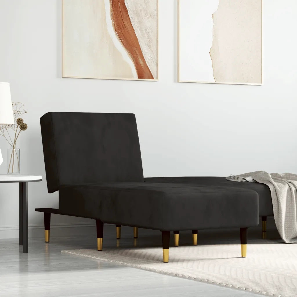 Chaise Longue in Velluto Nero 352805