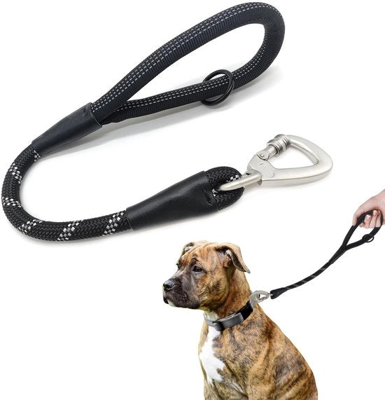 Cinturone per cani 45 cm - Riflettente - Leash corta - Morso forte/duraturo - Caricabrocca di sicurezza - Per cani grandi/midi