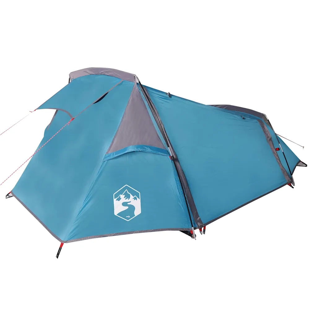 Tenda da Campeggio a Tunnel per 2 Persone Blu Impermeabile 94613