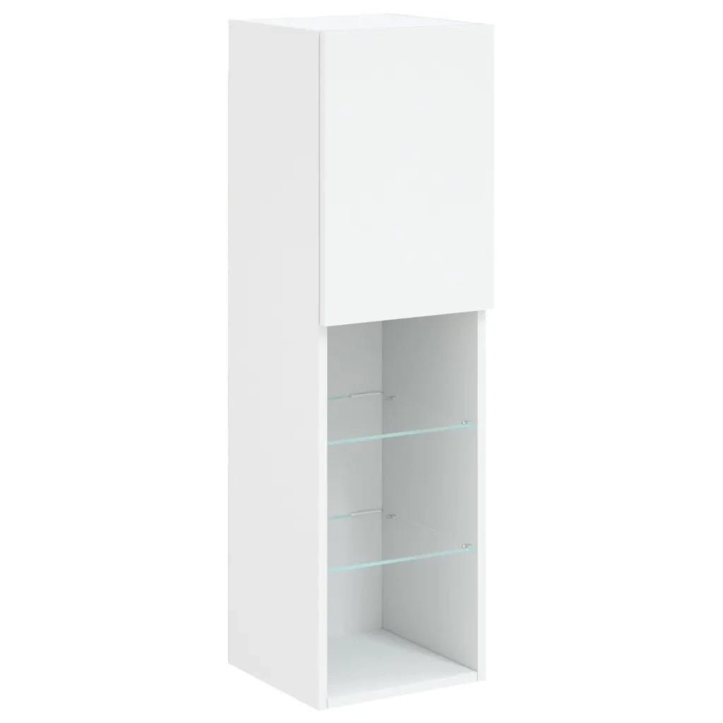 Mobili TV a Muro con LED 5pz Bianchi in Legno Multistrato 3216604