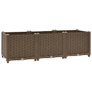 Fioriera rialzata per piante e fiori giardino 120 x 40 x 38 cm polipropilene marrone 02_0000906