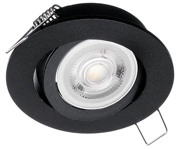 Faretto incasso tondo nero alluminio GU10 40W EKZ343 Eko-Light