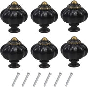 Accessori per mobili - Decorative maniglie - Maniglie per mobili - Decorative maniglie in vetro - Nero - Accessori per mobili - Ideali per comodini e cassetti