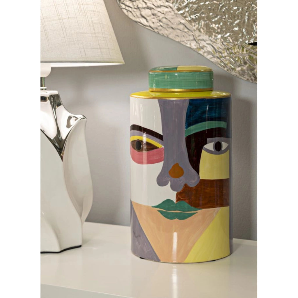 Vaso Decorativo VKH837, Rosso, Ceramica, 19x19x33 cm