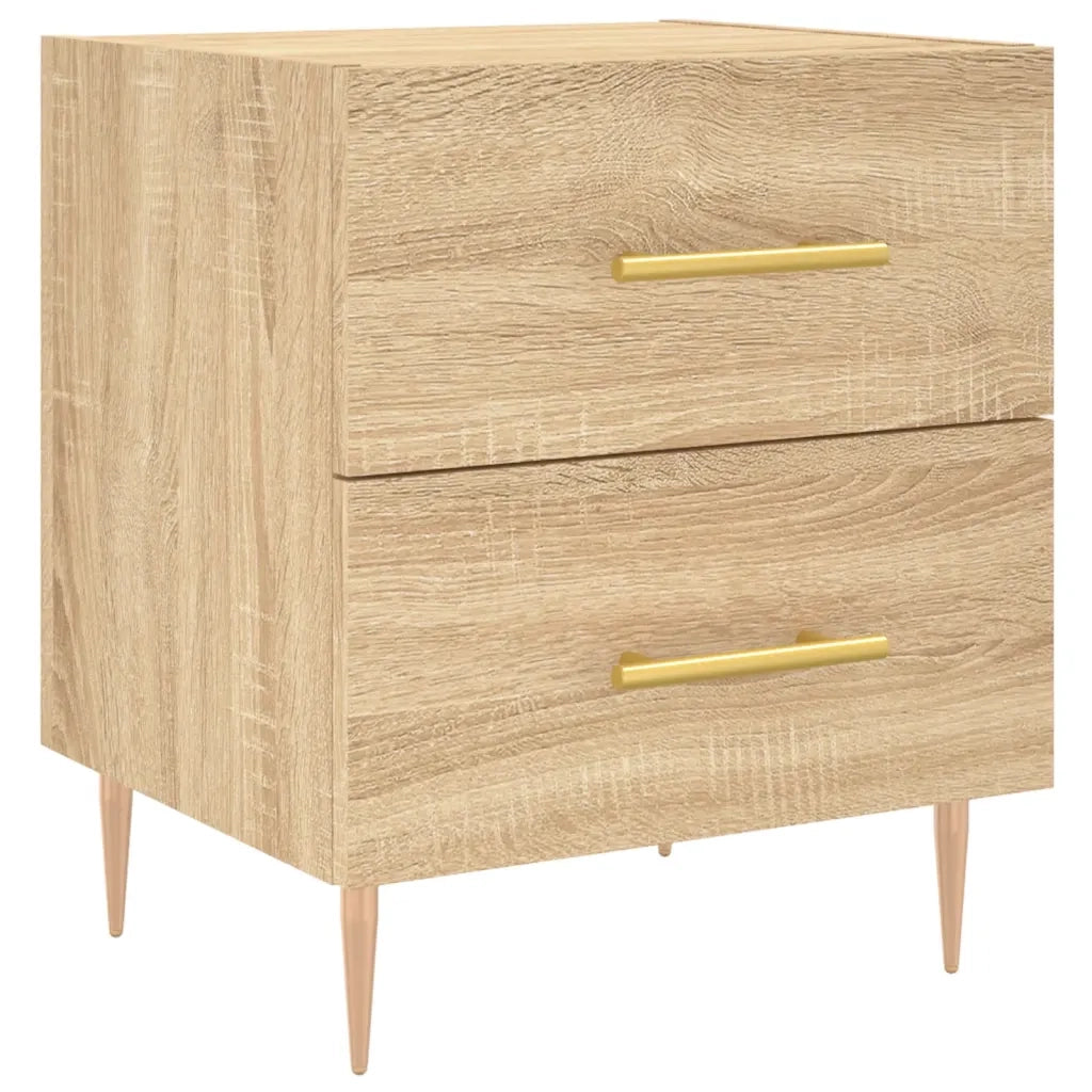 Set di 2 Comodini | Armadio da Notte | Mobiletto da notte Rovere Sonoma 40x35x47,5 cm in Legno Multistrato