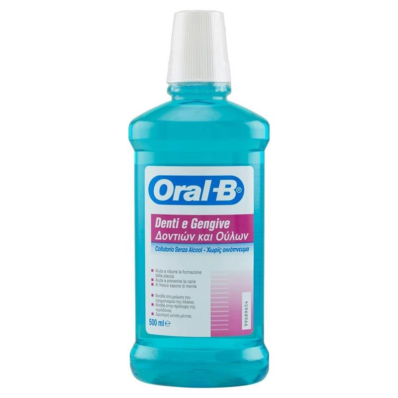 ORAL B SET 6 PZ X2  B COLLUTORIO SENZA ALCOOL DENTI E GENGIVE 500 ML