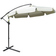Ombrellone da Giardino Decentrato Ø265x265 cm in Metallo e Poliestere Beige