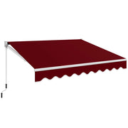 Tenda parasole in alluminio con manovella e poliestere impermeabile, Tenda da sole retrattile 295x250cm Rosso Bordeaux-Tende parasole