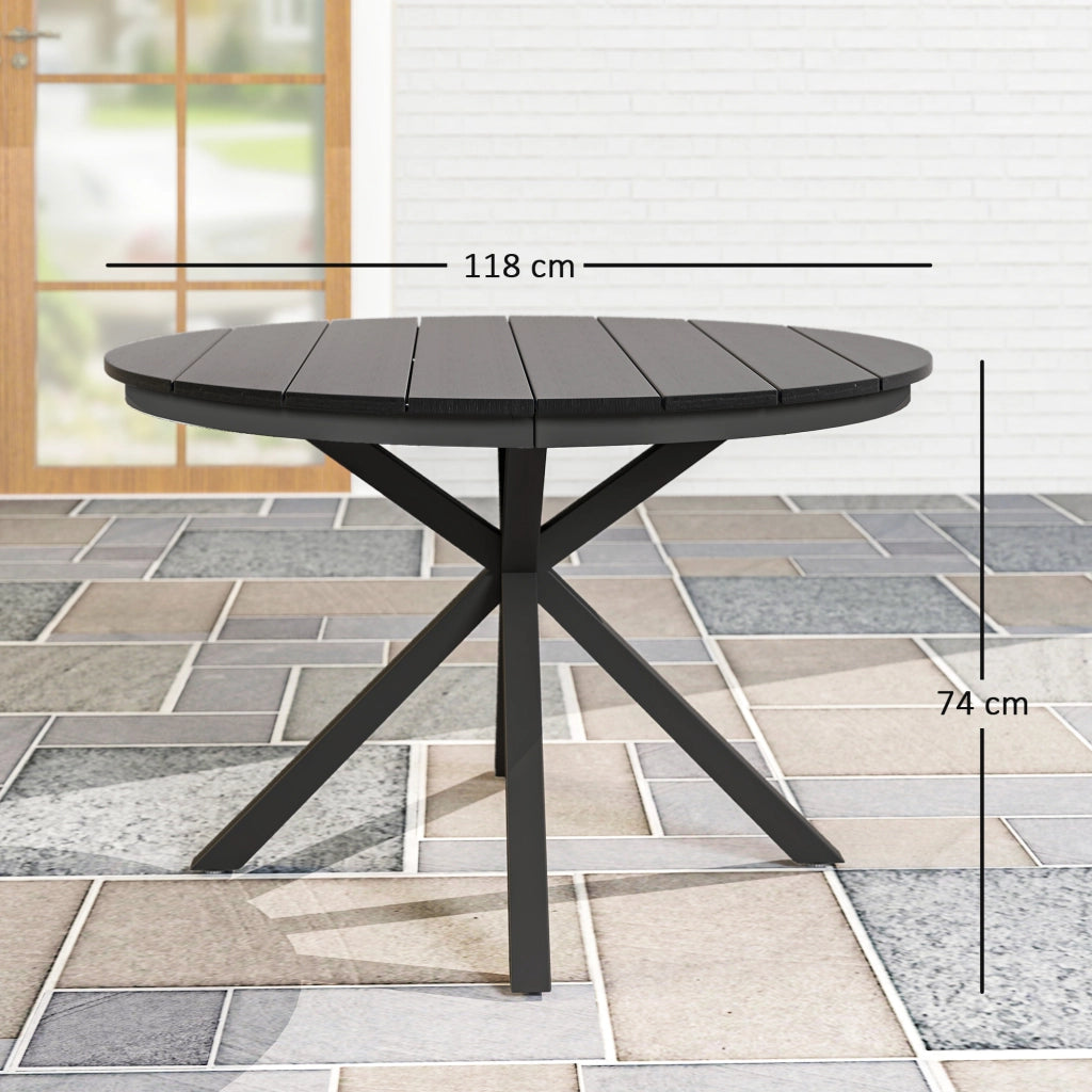 Tavolo da pranzo da giardino rotondo ¨C zephmum ¨C alluminio nero ?118 cm