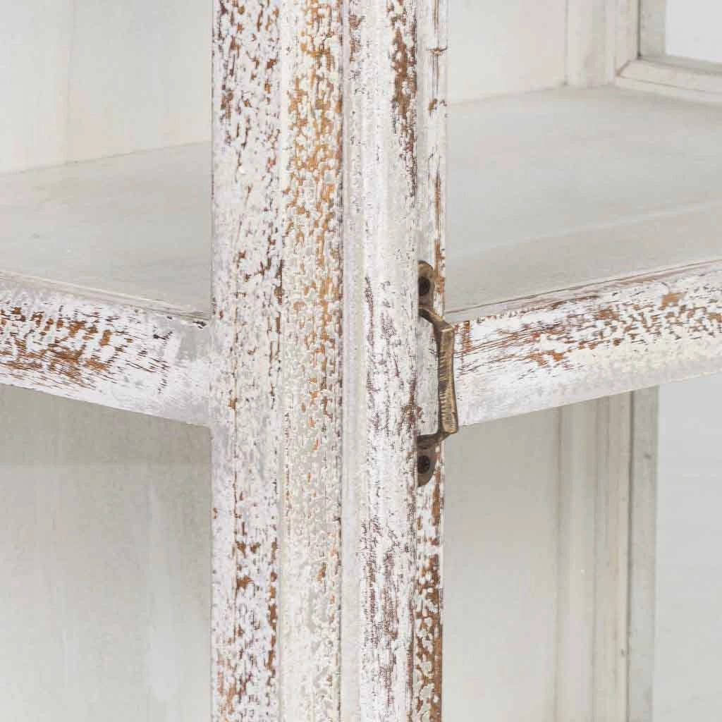 Vetrina in legno bianco 67x46x80 cm
