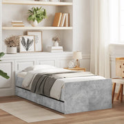 Giroletto con Cassetti-Struttura Letto con contenitore Grigio Cemento 75x190 cm Small Single 469709