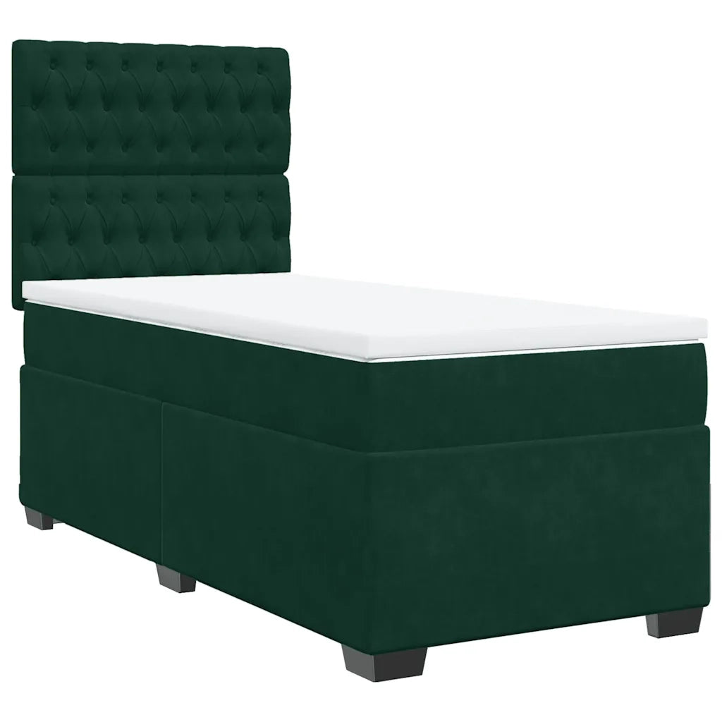 Giroletto a Molle con Materasso Verde Scuro 100x200 cm Velluto 3293143