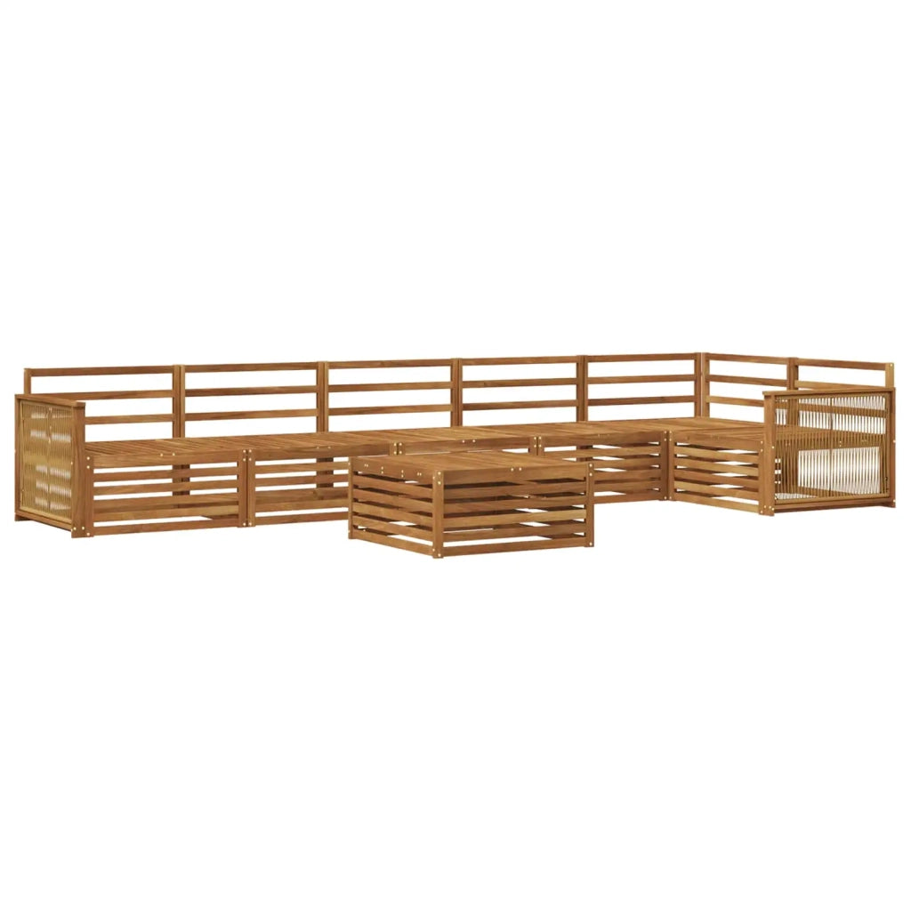 Set di divani da esterno 7 pz Naturale Legno di Acacia Massello 3383447