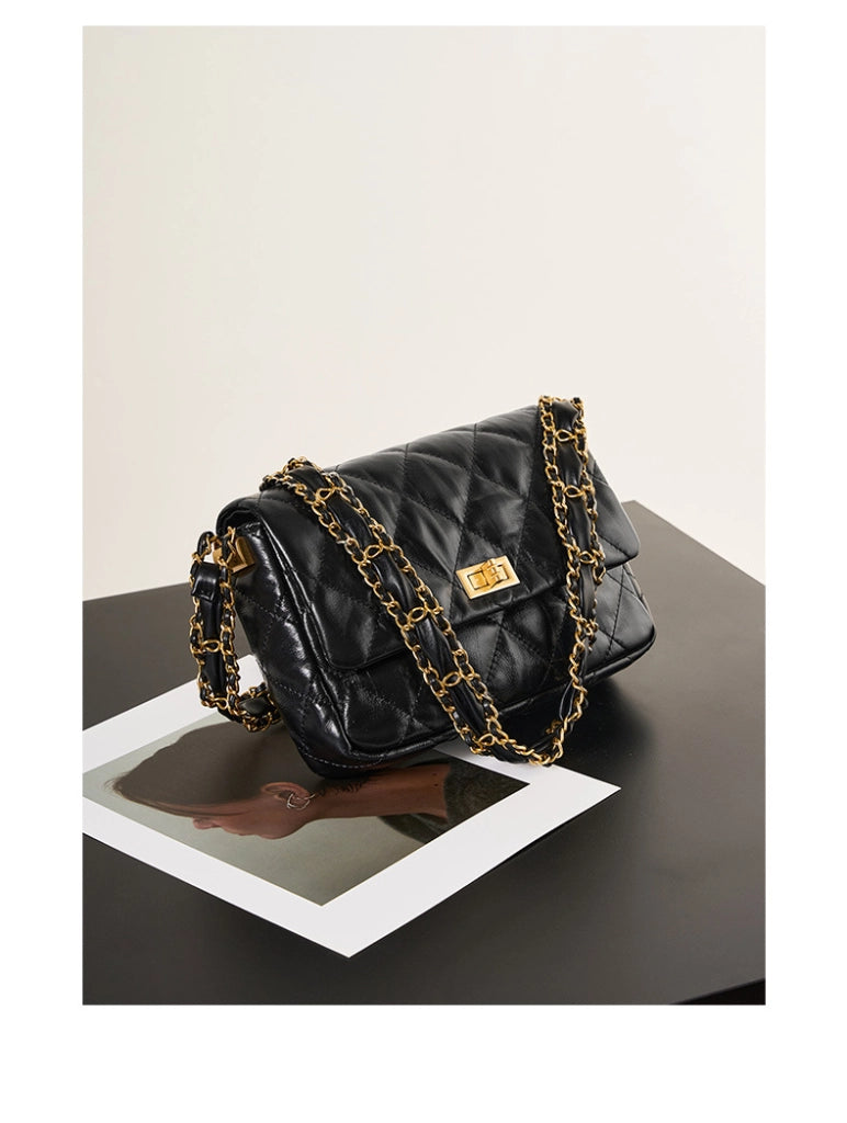 Borse a tracolla da donna in vera pelle, modello Hobo, colore nero