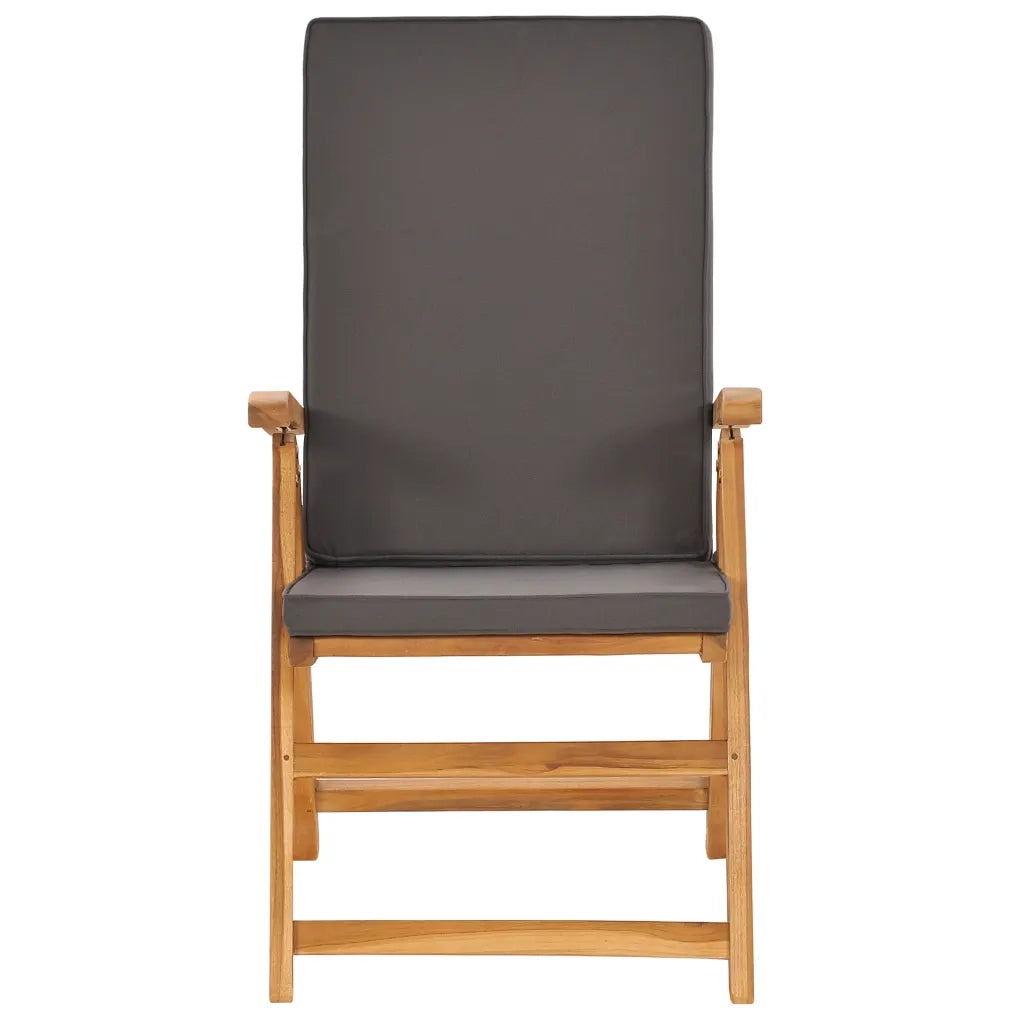 Set da Pranzo da Giardino 7 pz con Cuscini Legno di Teak Grigio cod mxl 41693