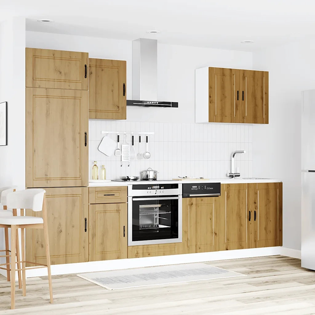 Set Mobili da Cucina 7 pz Kalmar Rovere Artigianale Truciolato 3314790