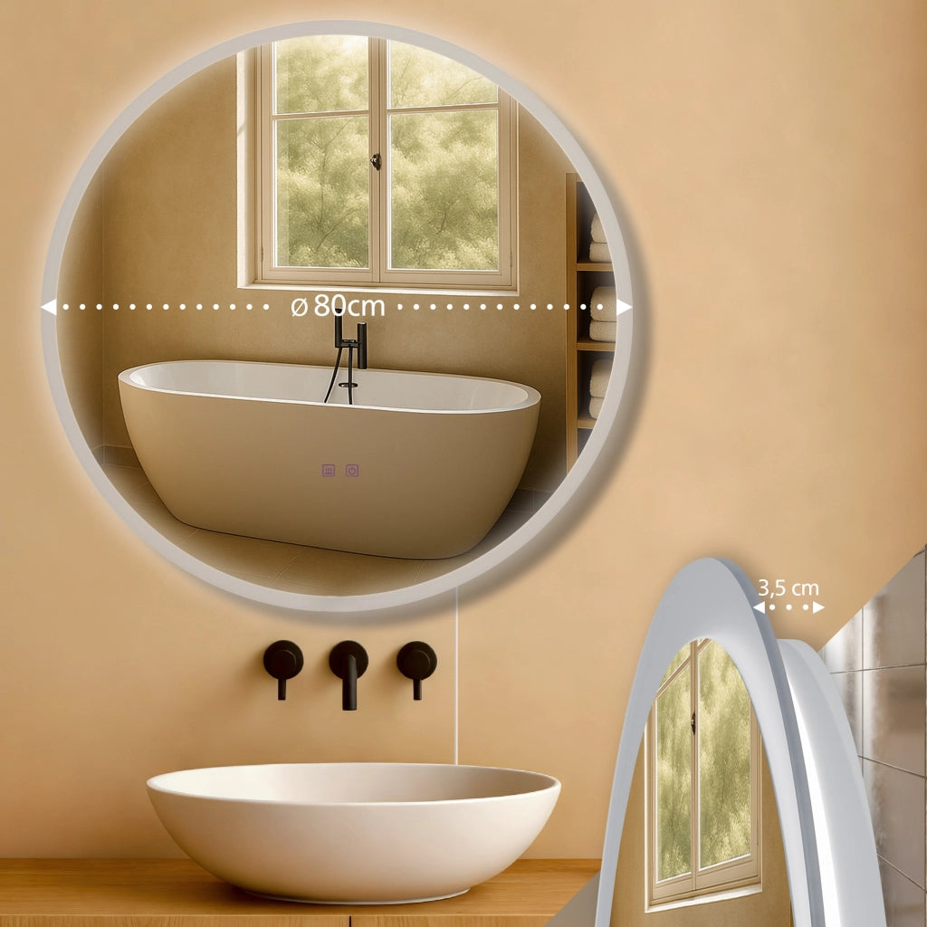 Specchio da bagno Laconia 80 senza Bluetooth