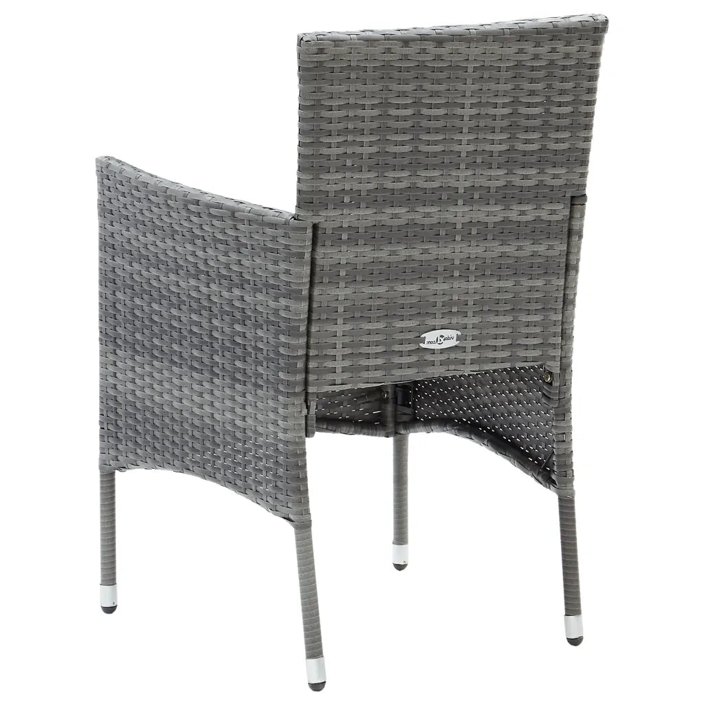 Sedie da Pranzo per Giardino 4 pz | Sedie da Esterno in Polyrattan Grigio