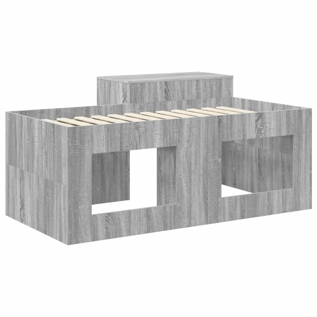 Letto alto per bambini con scrivania Sonoma grigio 3422672