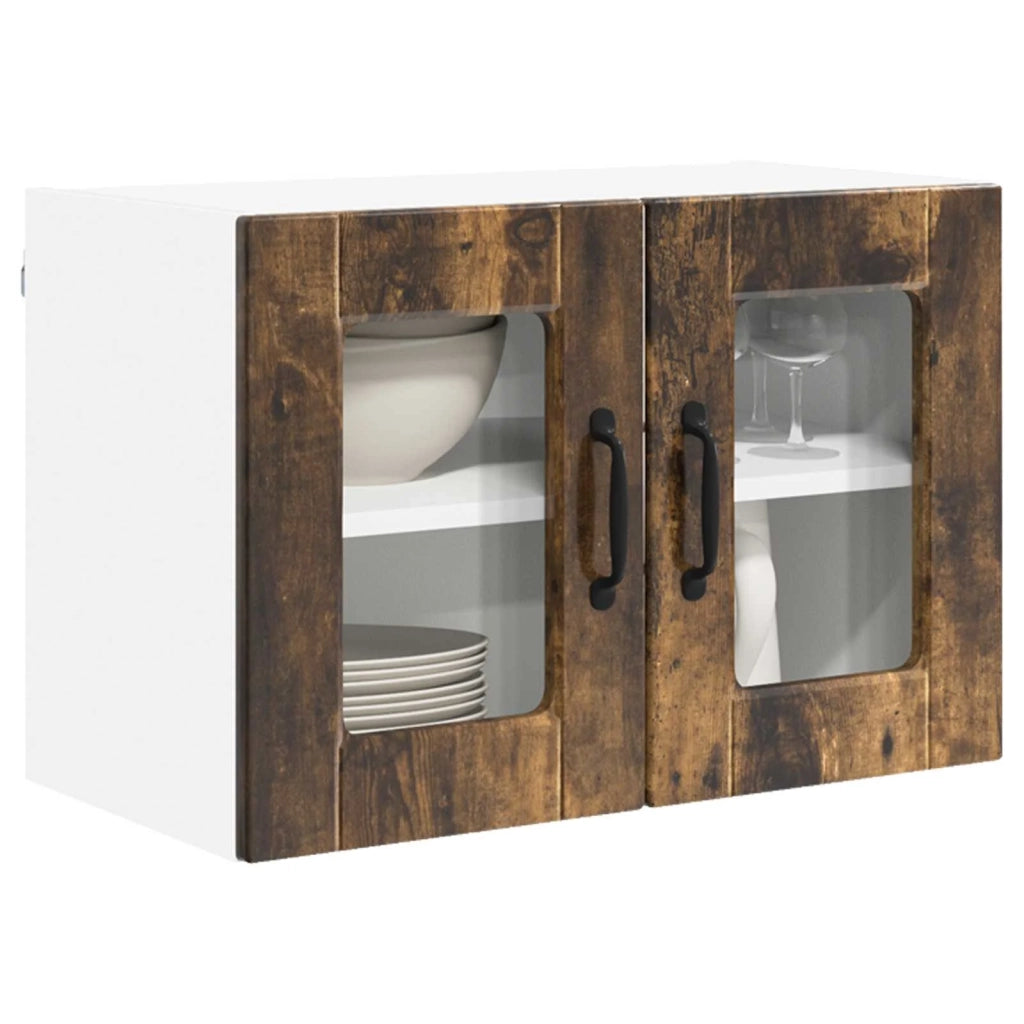 Mobile in vetro da parete PORTO 2 pcs Rovere fumé