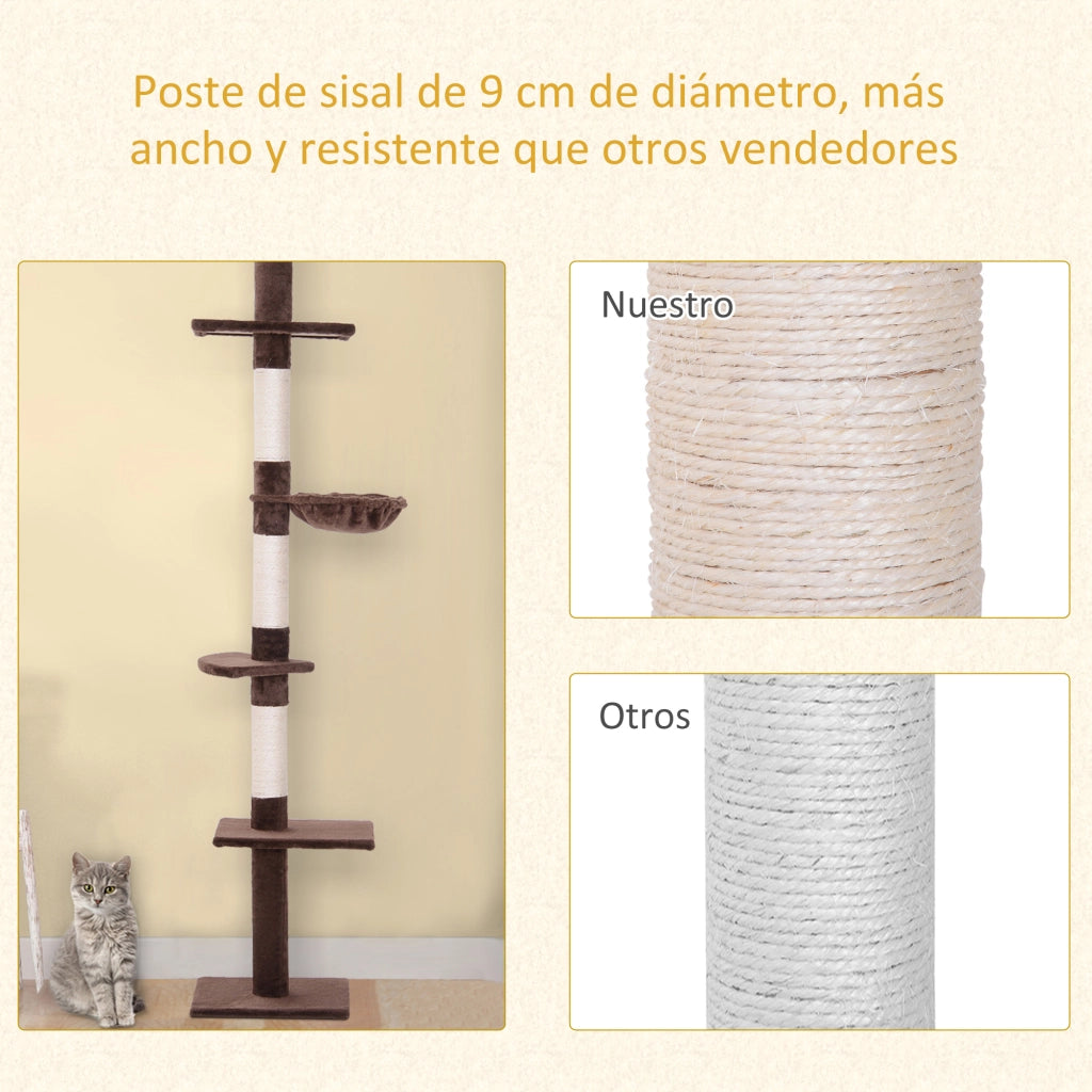 Albero per gatti ¨C zephmum ¨C 230-260 cm marrone sisal