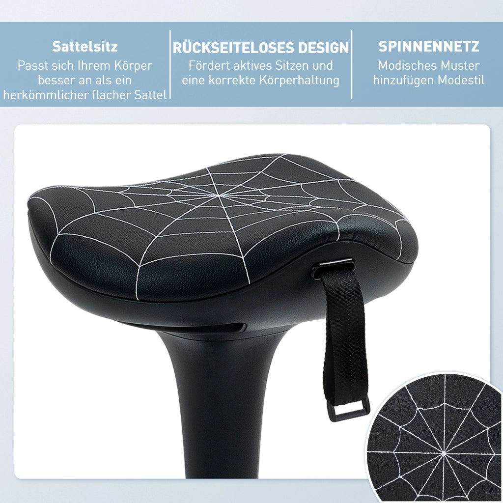 Sgabello da ufficio ergonomico girevole e regolabile in altezza ¨C zephmum ¨C nero 65.5-83.5 cm