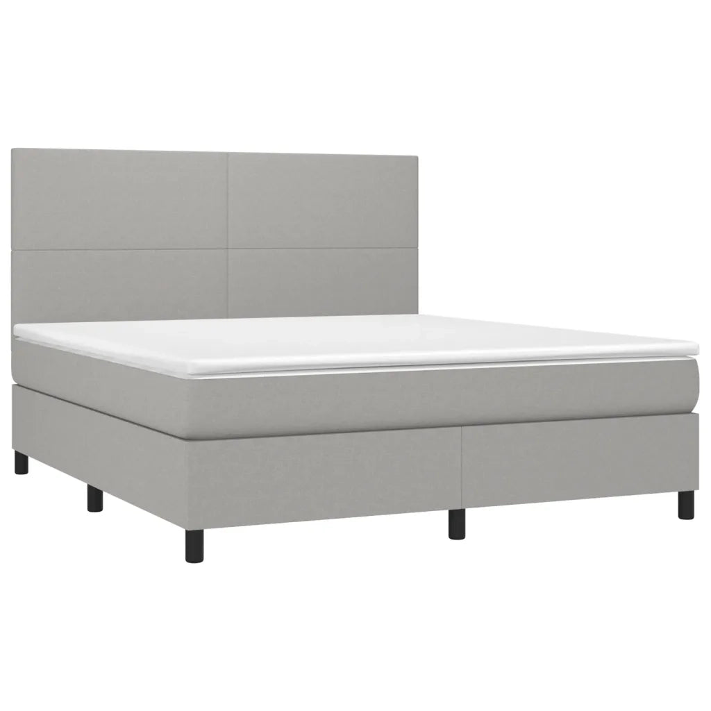Giroletto a Molle con Materasso Grigio Chiaro160x200 cm Tessuto 3141625