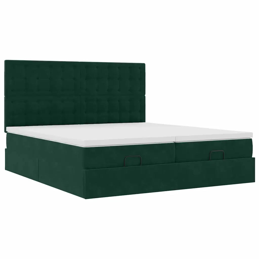 Struttura Letto Pouf con Materassi 200x200 cm Velluto 3313817