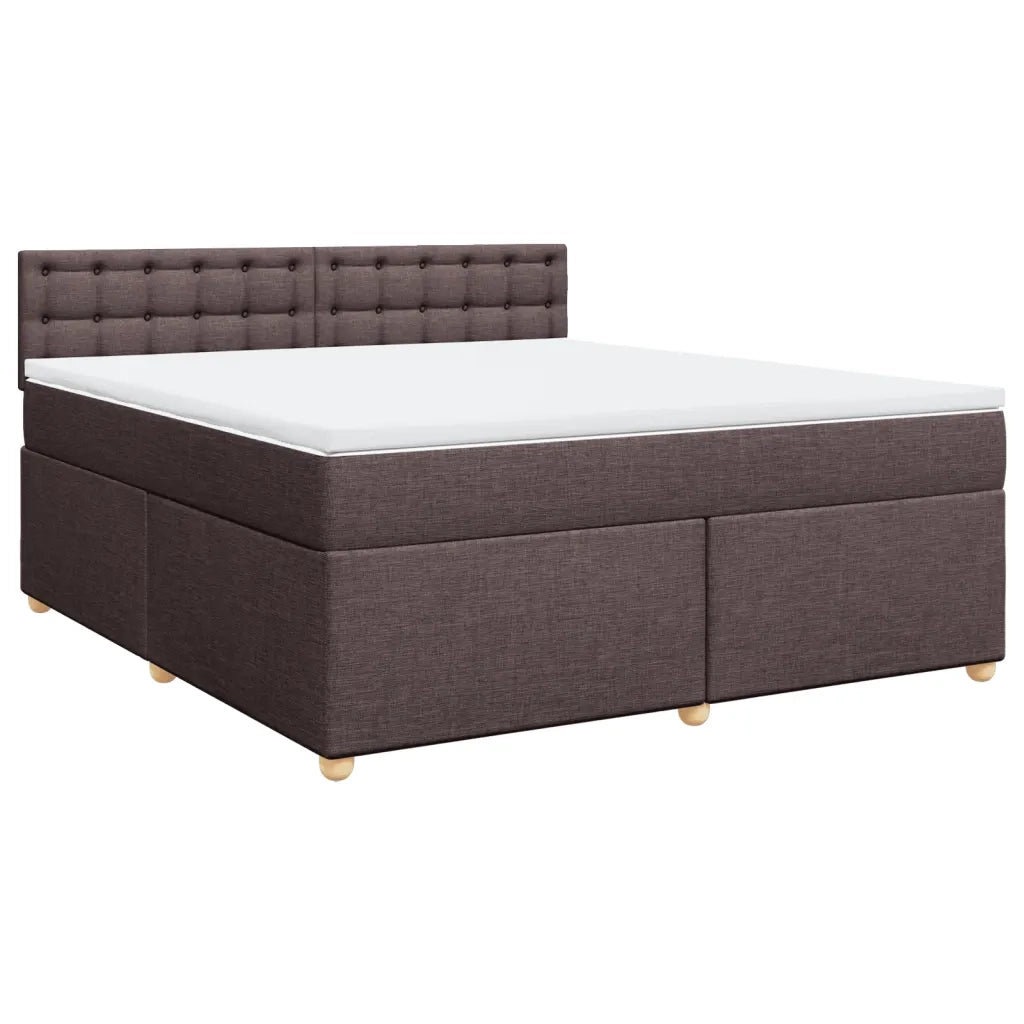 vidaXL Giroletto a Molle con Materasso Marrone Scuro 180x200cm Tessuto