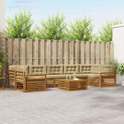 Set di divani da esterno con cuscino 8 pcs Naturale e Beige