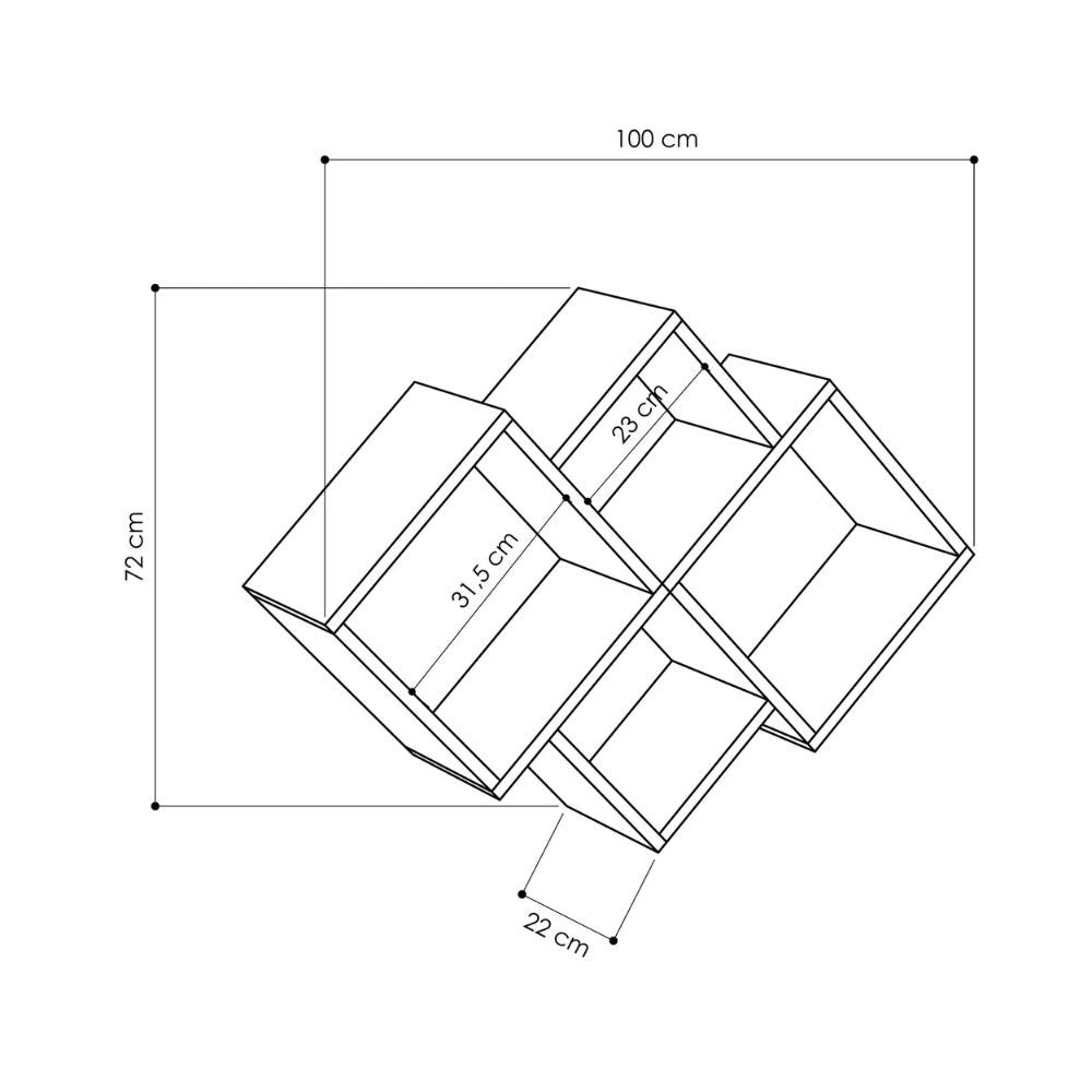 Mensola Oyo con 4 scomparti – Funzionalità e design in finitura cashmere