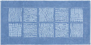 Tappeto Scendiletto Camera Bagno 65x140 cm Shaggy Puro Cotone Assorbente Antiscivolo Azzurro