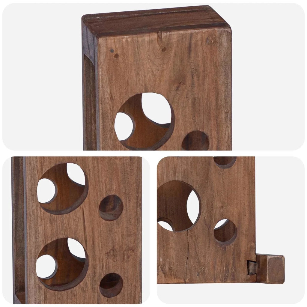 Scaffale Marrone 20 x 25 x 100 cm Legno di Mogano Massello 42012371
