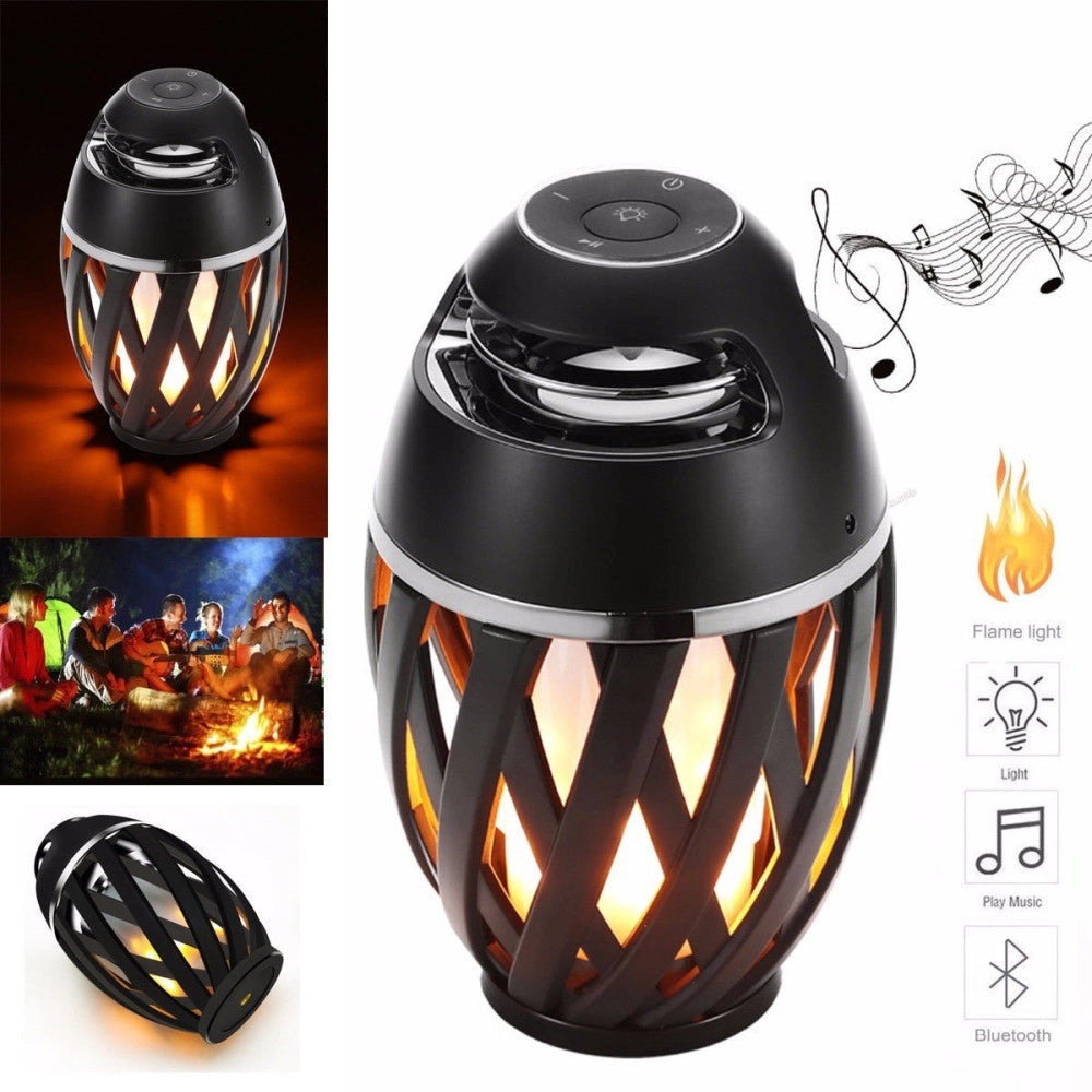 Trade Shop - Cassa Speaker Flame Light Led Bluetooth Portatile Senza Fili Tf Mp3 Bt4.2 -