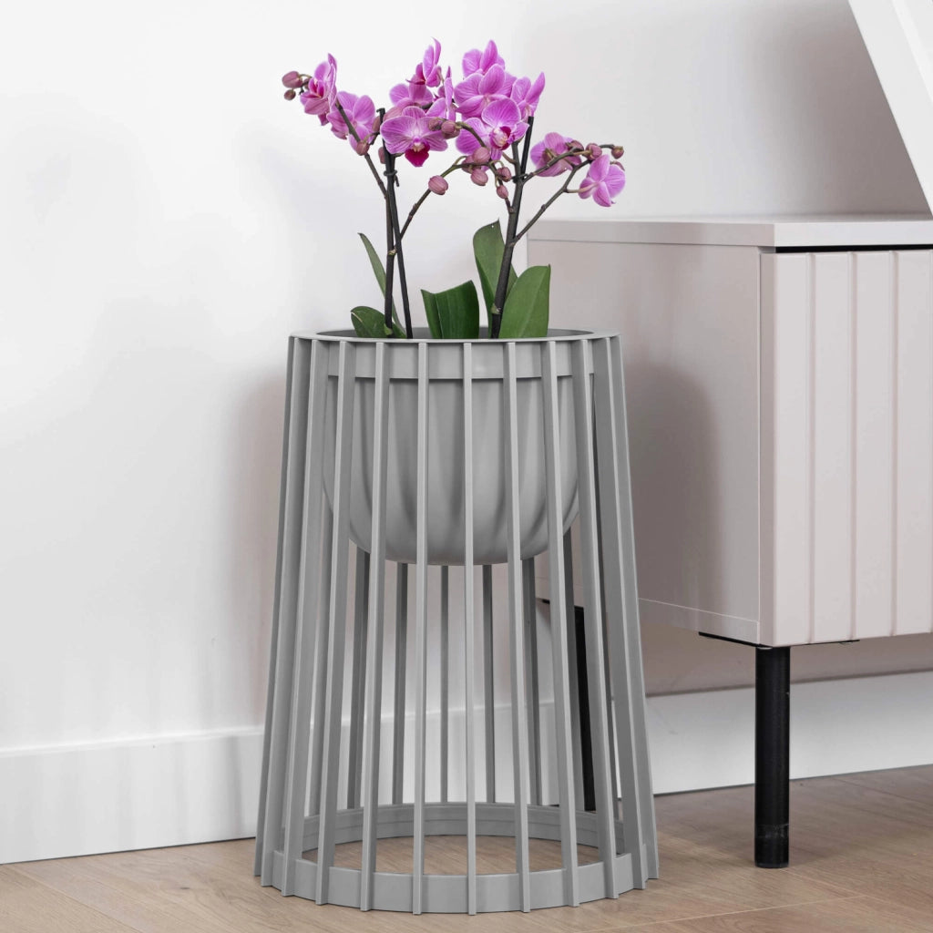 Supporto per fiori bifacciale KADAX Loft, grigio, 39,5 cm + 2 inserti