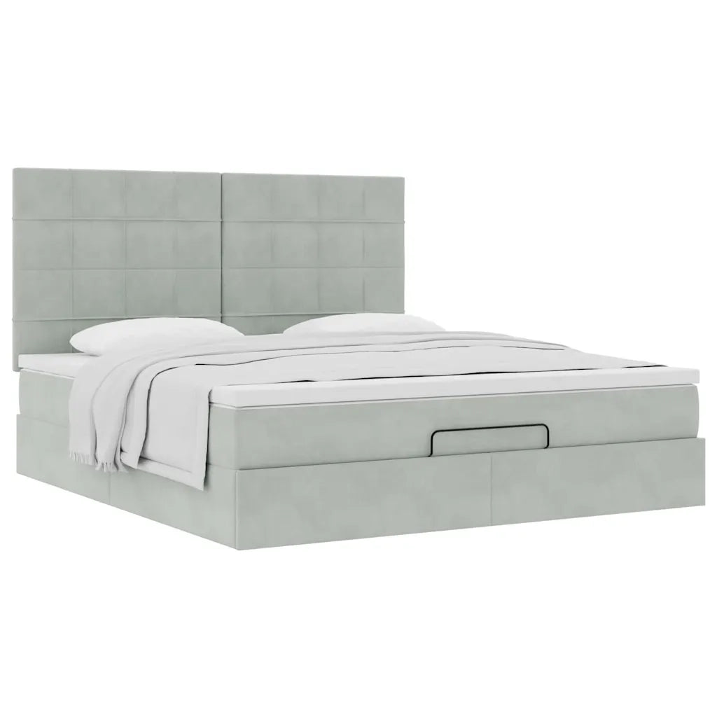 Struttura Letto Pouf con Materassi 180x200 cm Velluto 3313487