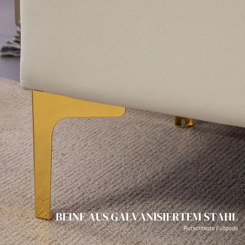 Divanetto con cassetti ¨C Zephmum ¨C Beige 120x44x44,5cm