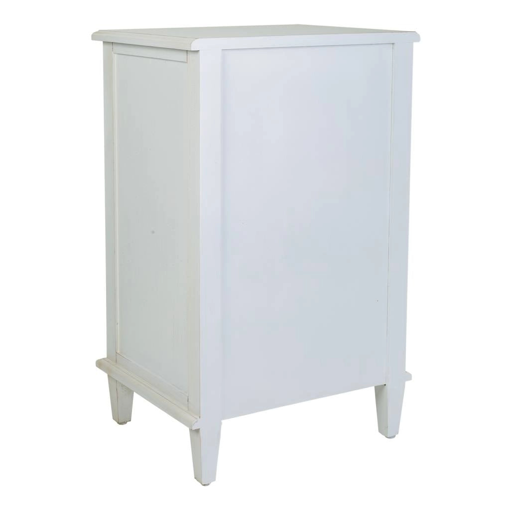 Comodino in legno laccato bianco 45x36x72