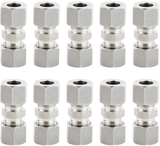 Connettore a raccordo a vite a gomito 10 pezzi - Messing rembuis - Verchroomd koper - 35 x 4,75 mm - Corrosione resistente