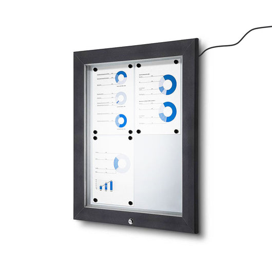 Bacheca da Esterno con Apertura a Ribalta 58,5x76x4,7 cm in Alluminio Grigio Antracite