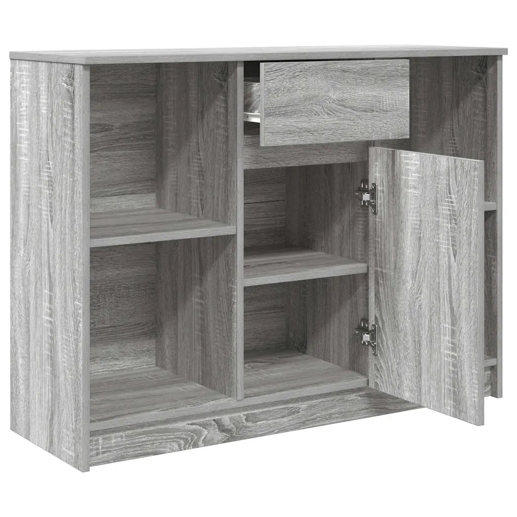 Credenza con Cassetto Grigio Sonoma 101x35x76 cm in Truciolato