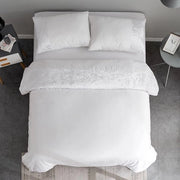 Set di coperte 135 x 200 cm bianco patchwork velluto e microfibra con copertina in pile liscia stile moderno set a due pezzi con chiusura a lampo e cuscini 80 x 80 cm