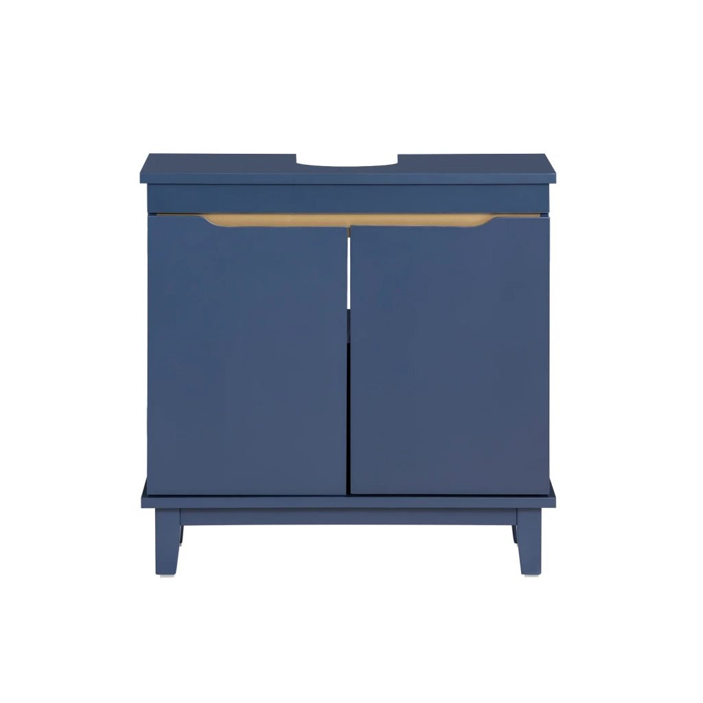 Mobile Sottolavabo Con 2 Ante Senza Lavandino Mobile Mobiletto Per Lavandino Bagno Blu, 60x30x59cm, BZR113-B SoBuy