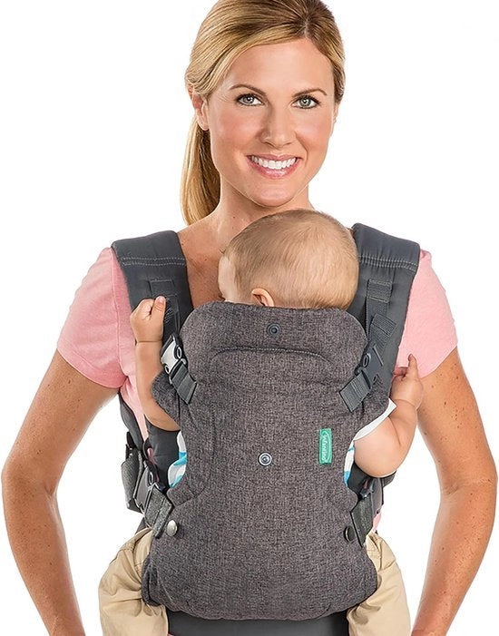 Draagzak avanzata 4-in-1 - Ergonomica con 4 posizioni di trasporto - per bambini da 3,6 a 14,5 kg - grigia