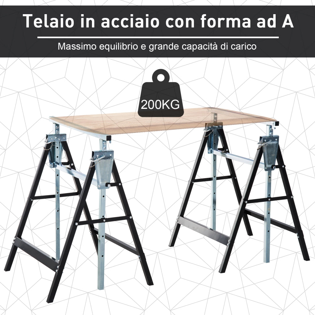 Cavalletti da lavoro pieghevoli in acciaio ¨C zephmum ¨C nero