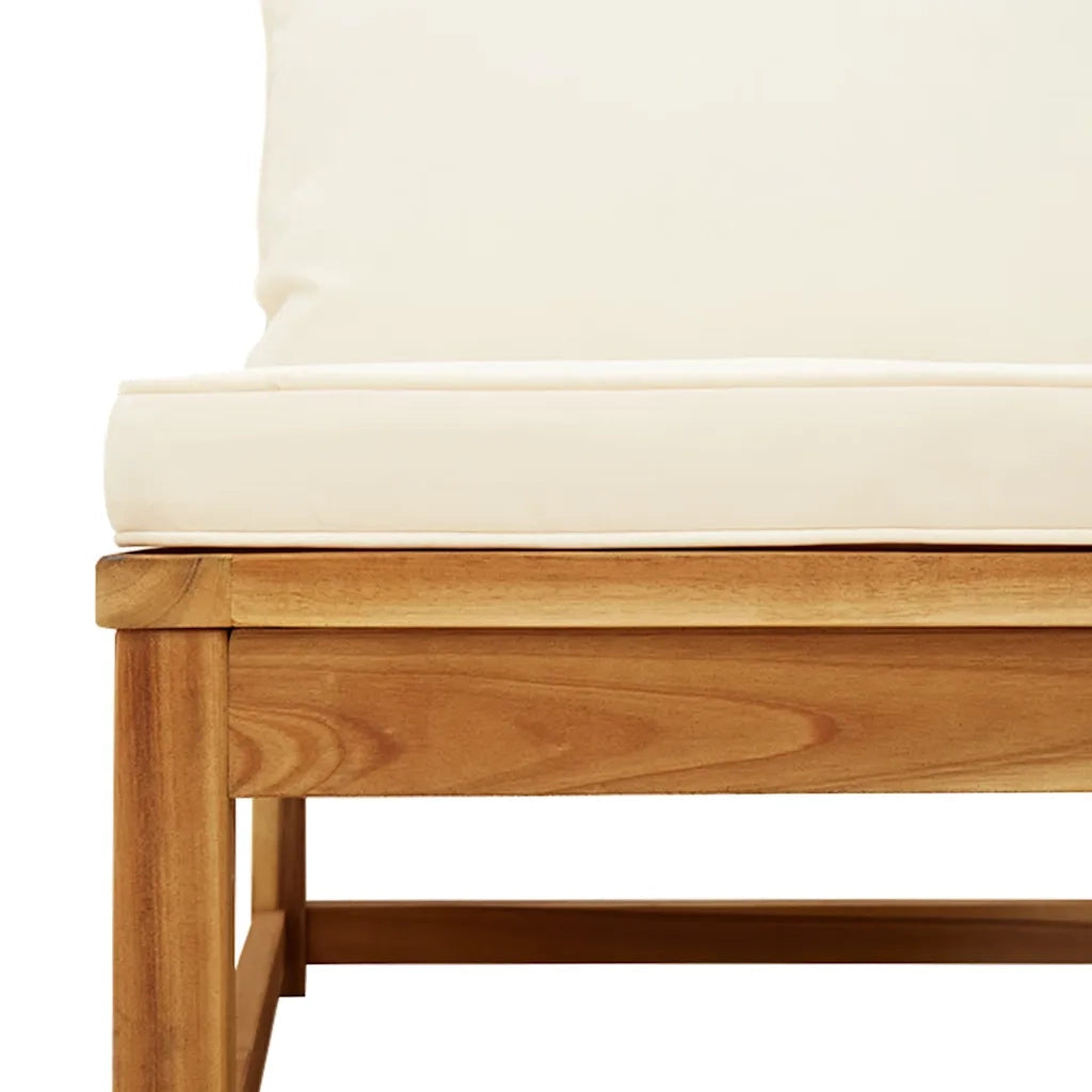 Set Salotto da Giardino 5 pz con Cuscini Legno Massello Acacia