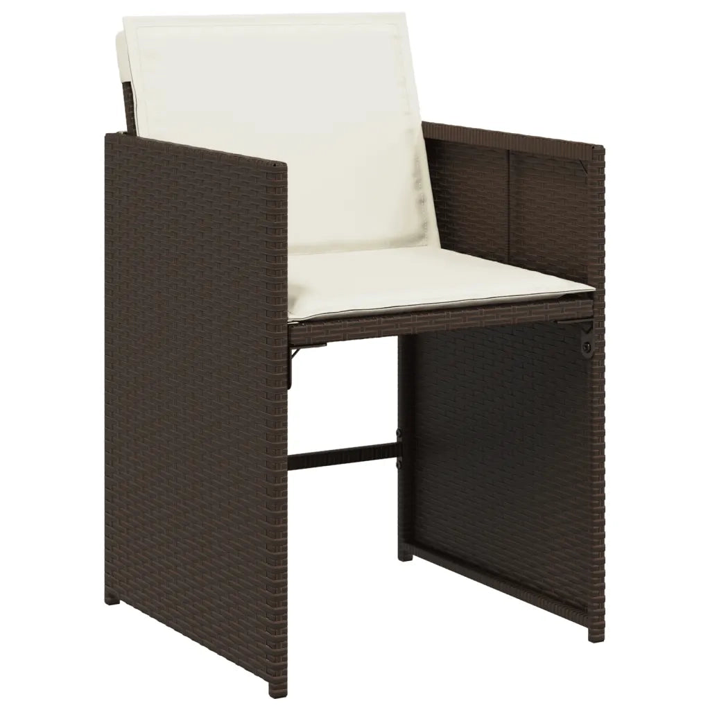 Set da Pranzo da Giardino 13pz con Cuscini Marrone Polyrattan 3277928