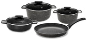 Batteria di Pentole 7 Pezzi in Alluminio Pressofuso Antiaderente Olympia Hard Cook Big