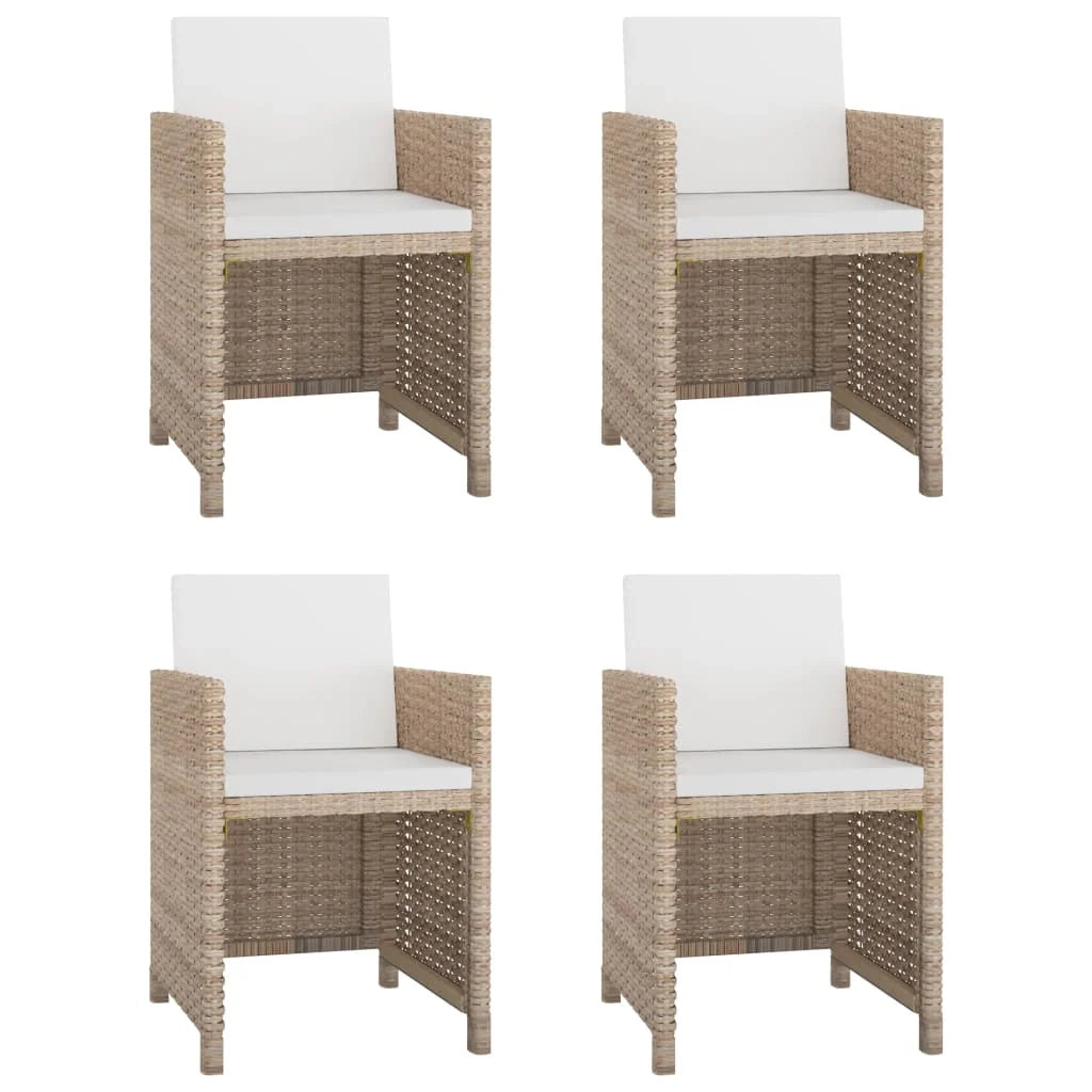 Set di mobili da giardino mobili da esterno 5 pezzi con cuscini resina intrecciata beige 02_0016430